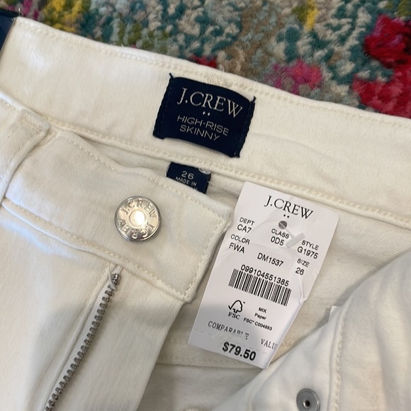 J. Crew High-Rise White Skinny Jeans - NWT - 26 - Picture 2 of 2